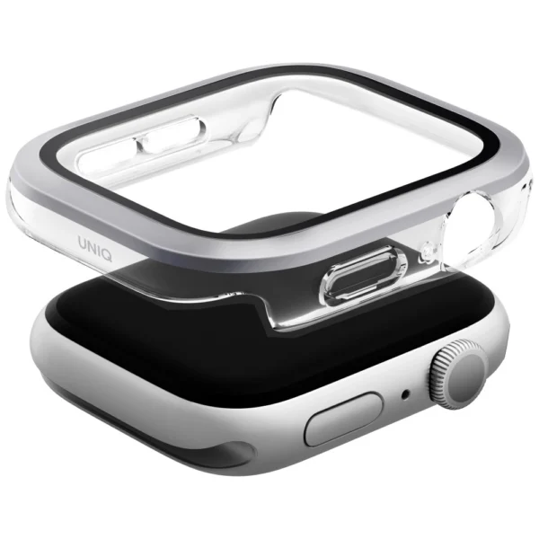 Uniq Voute Tempered Glass Case for Apple Watch 10 42 mm - Silvereng