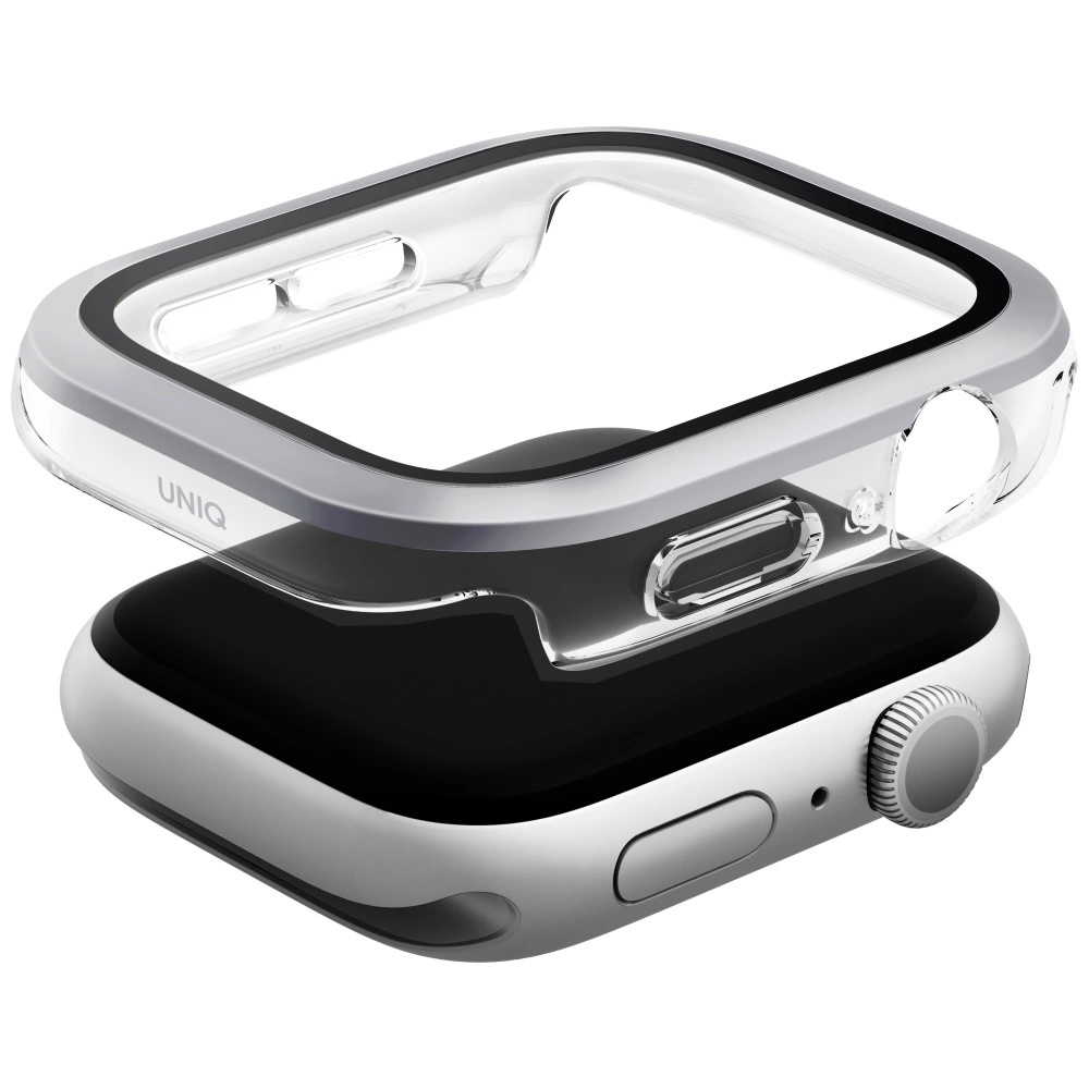Uniq Voute Tempered Glass Case for Apple Watch 10 42 mm - Silvereng