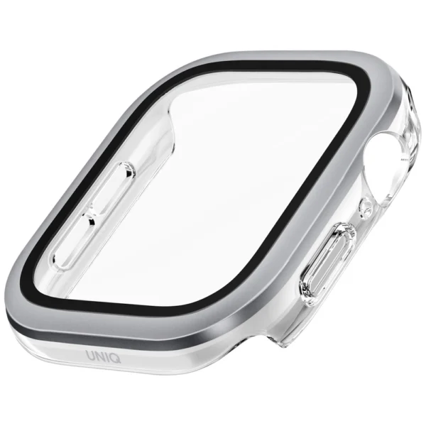 Uniq Voute Tempered Glass Case for Apple Watch 10 42 mm - Silvereng