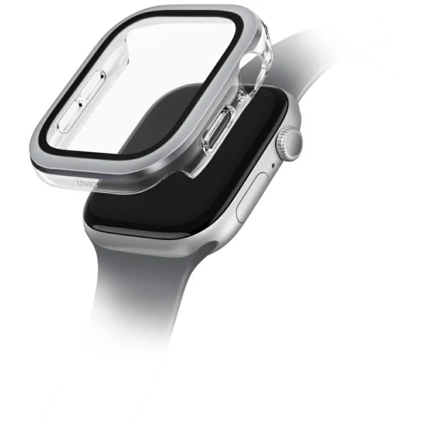 Uniq Voute tempered glass case for Apple Watch 10 46 mm - silvereng