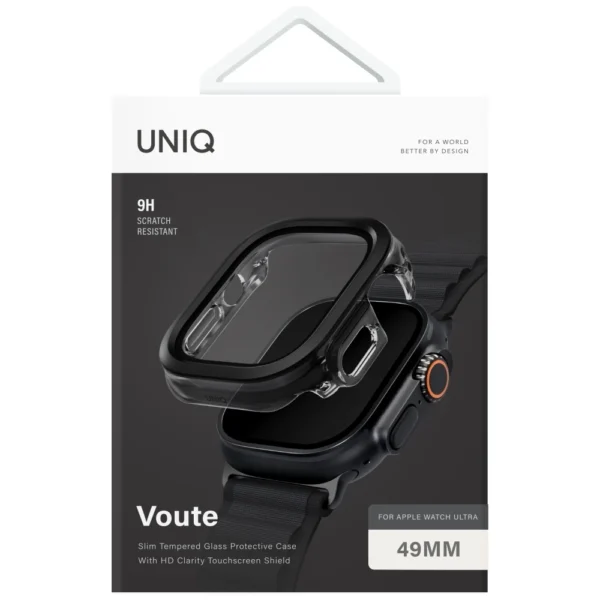 Uniq Voute Tempered Glass Case for Apple Watch Ultra 49mm - Blackeng