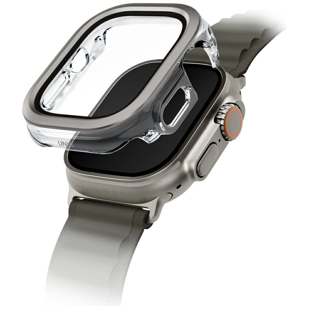 Uniq Voute case with tempered glass for Apple Watch Ultra 49 mm - silvereng