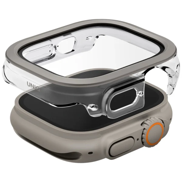 Uniq Voute case with tempered glass for Apple Watch Ultra 49 mm - silvereng