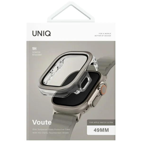Uniq Voute case with tempered glass for Apple Watch Ultra 49 mm - silvereng