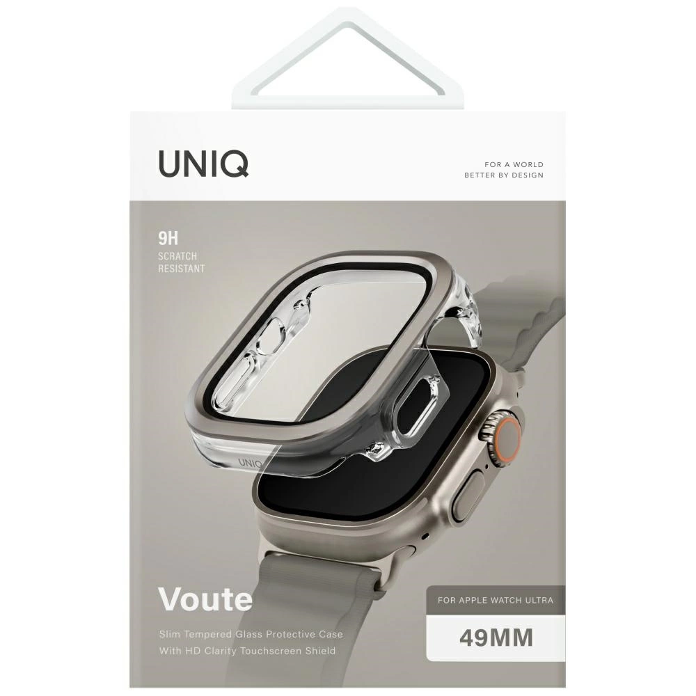 Uniq Voute case with tempered glass for Apple Watch Ultra 49 mm - silvereng