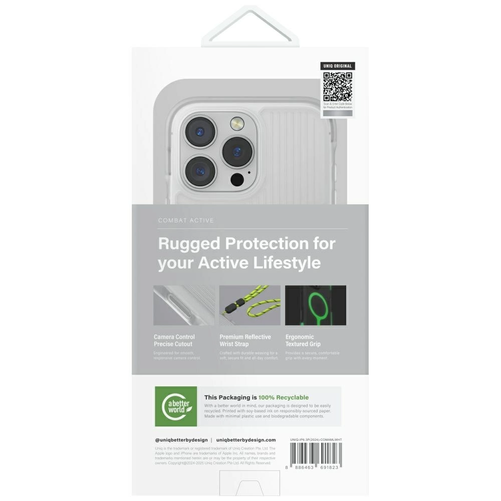 Uniq Combat Active Magclick Charging Case for iPhone 16 Pro - Whiteeng