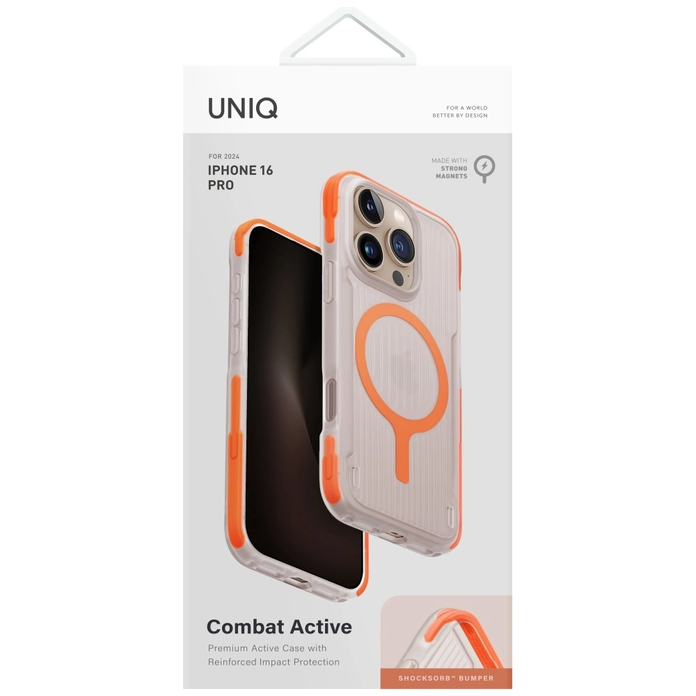 Uniq Combat Active Magclick Charging Case for iPhone 16 Pro - Orangeeng