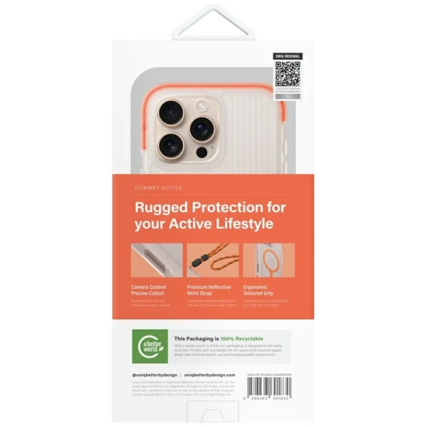 Uniq Combat Active Magclick Charging Case for iPhone 16 Pro - Orangeeng