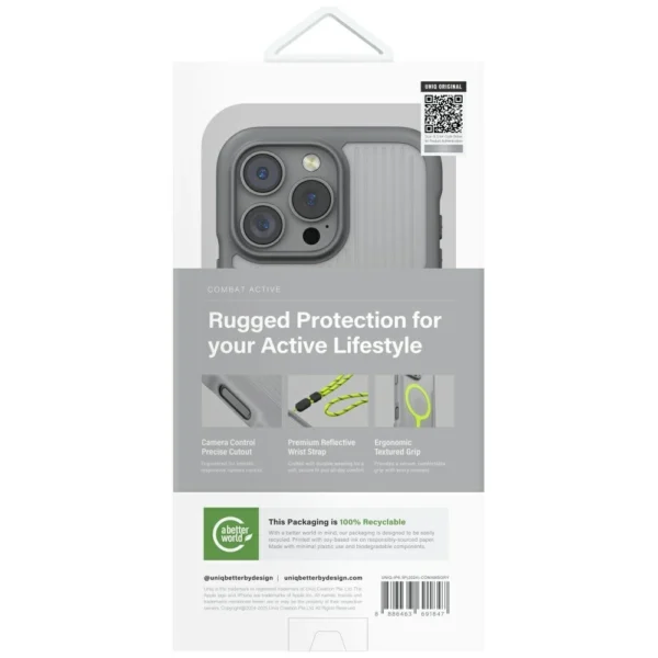 Uniq Combat Active Magclick Charging Case for iPhone 16 Pro - Grayeng