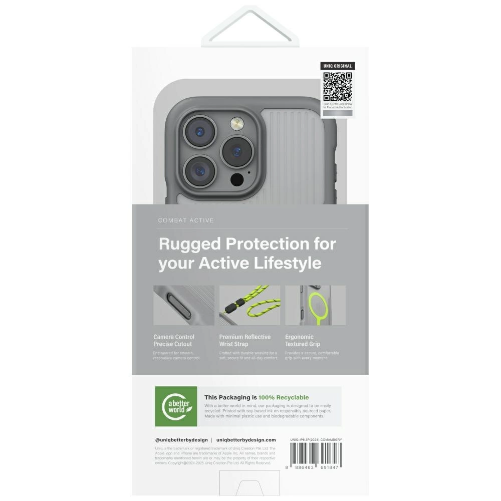 Uniq Combat Active Magclick Charging Case for iPhone 16 Pro - Grayeng