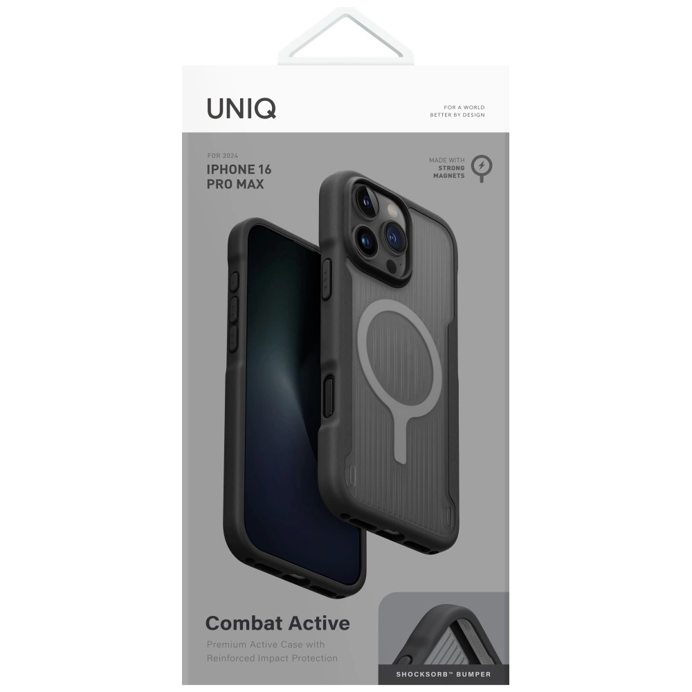Uniq Combat Active Magclick Charging Case for iPhone 16 Pro Max - Blackeng
