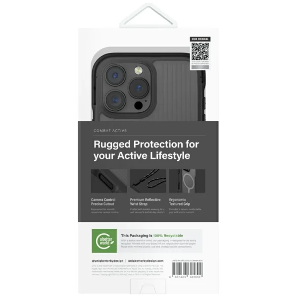 Uniq Combat Active Magclick Charging Case for iPhone 16 Pro Max - Blackeng