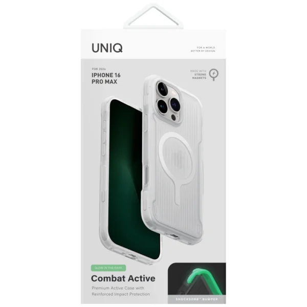 Uniq Combat Active Magclick Charging Case for iPhone 16 Pro Max - Whiteeng