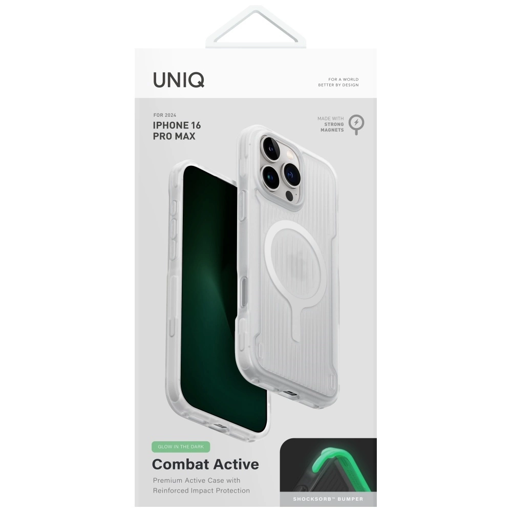 Uniq Combat Active Magclick Charging Case for iPhone 16 Pro Max - Whiteeng