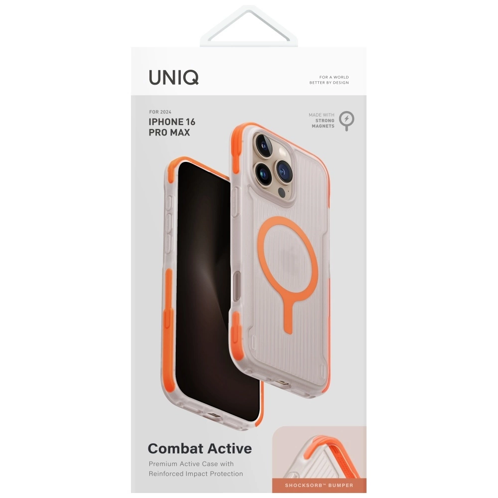 Uniq Combat Active Magclick Charging Case for iPhone 16 Pro Max - Orangeeng