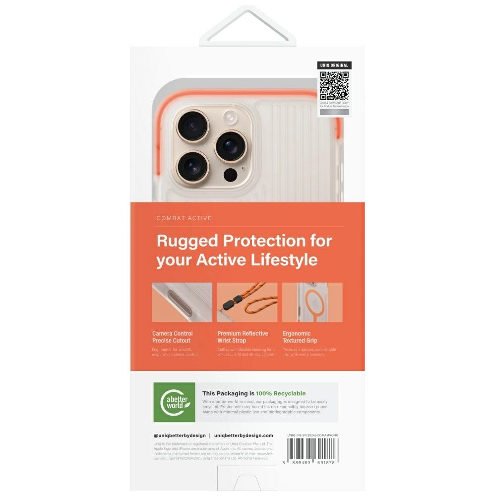 Uniq Combat Active Magclick Charging Case for iPhone 16 Pro Max - Orangeeng