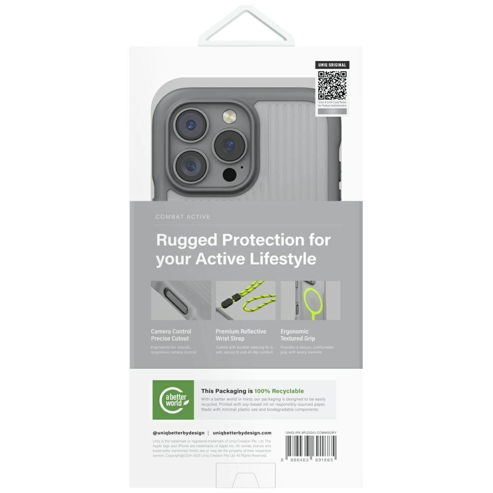 Uniq Combat Active Magclick Charging Case for iPhone 16 Pro Max - Grayeng