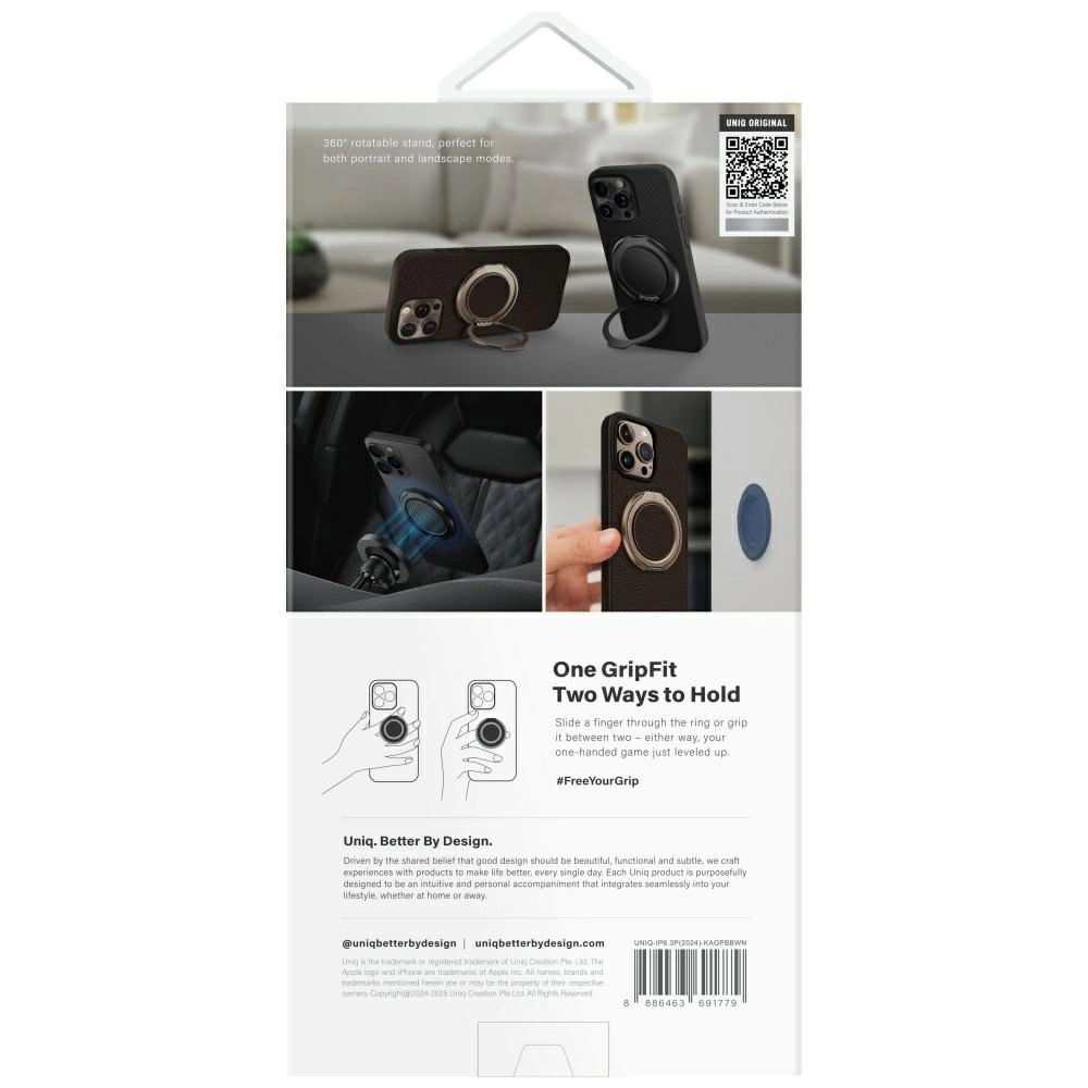 Uniq Keva Air Magclick Charging GripFit Case for iPhone 16 Pro - Browneng
