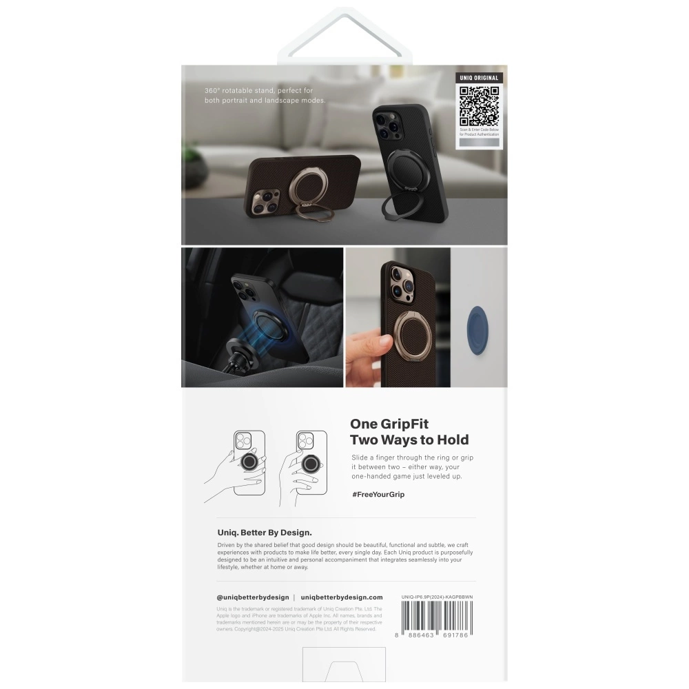 Uniq Keva Air Magclick Charging GripFit Case for iPhone 16 Pro Max - Browneng