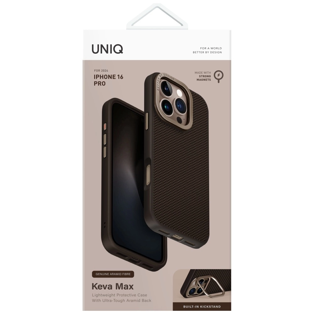 Uniq Keva Max Magclick Charging Camera Stand Case for iPhone 16 Pro - Browneng