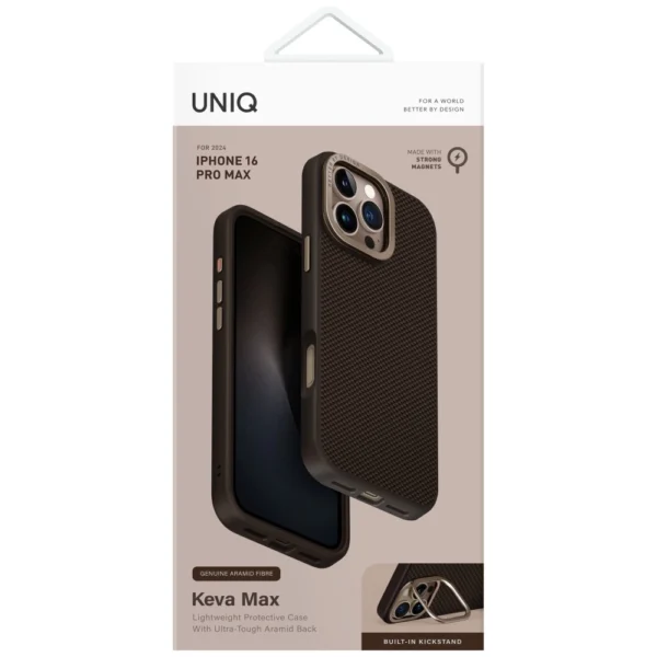Uniq Keva Max Magclick Charging Camera Stand Case for iPhone 16 Pro Max - Browneng