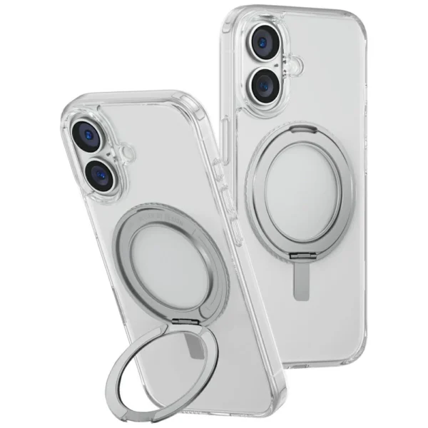 Uniq Swivix 360 Rotating Kickstand Case for iPhone 16 - Transparenteng