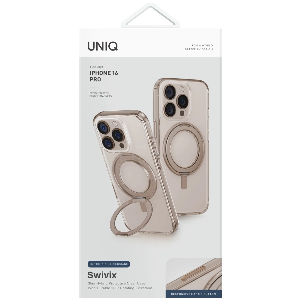 Uniq Swivix 360 Rotating Kickstand iPhone 16 Case - Goldeng