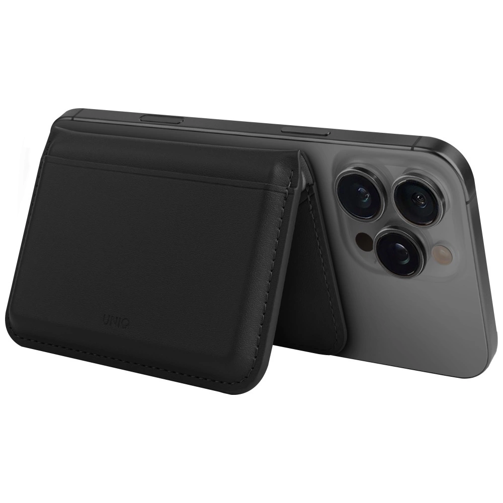 Uniq Lyden DS RFID Magnetic Wallet with Phone Stand - Blackeng