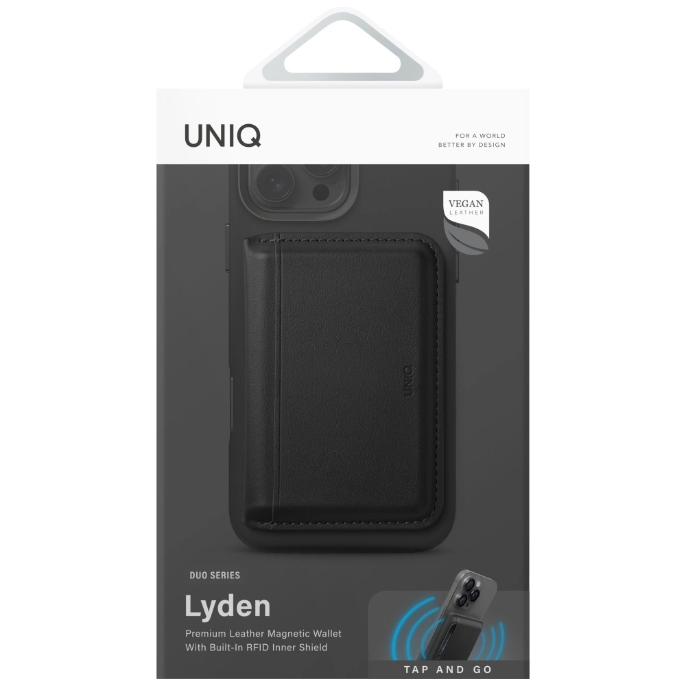 Uniq Lyden DS RFID Magnetic Wallet with Phone Stand - Blackeng