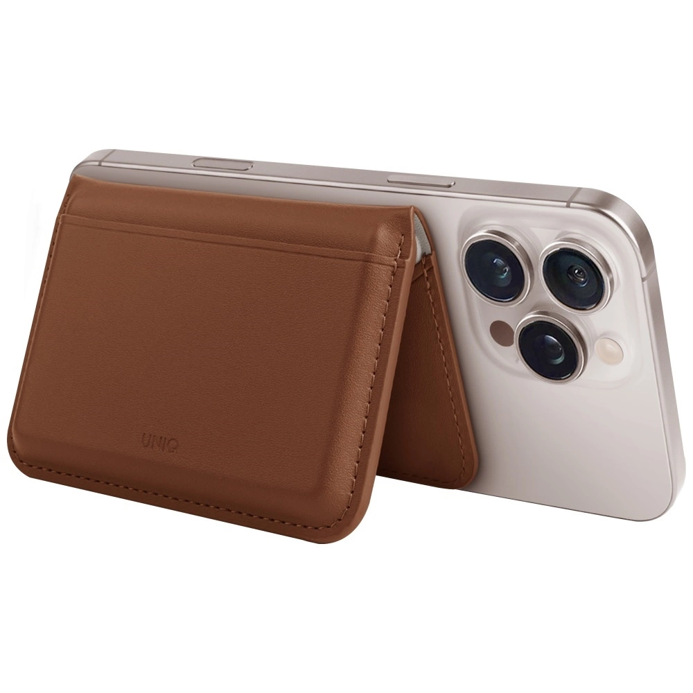 Uniq Lyden DS RFID Magnetic Wallet with Phone Stand - Browneng