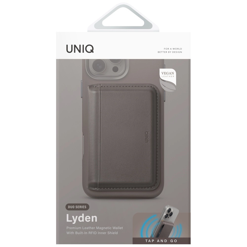 Uniq Lyden DS RFID Magnetic Wallet with Phone Stand - Grayeng