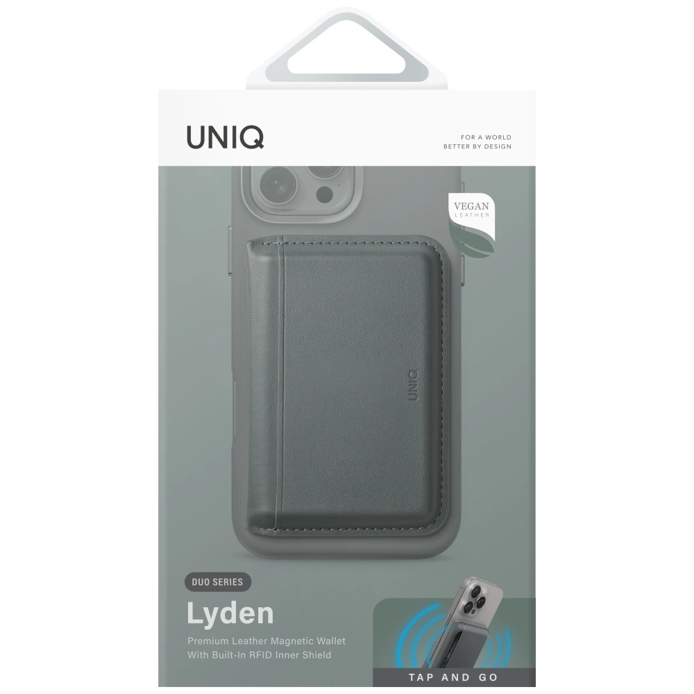Uniq Lyden DS RFID Magnetic Wallet with Phone Stand - Greeneng