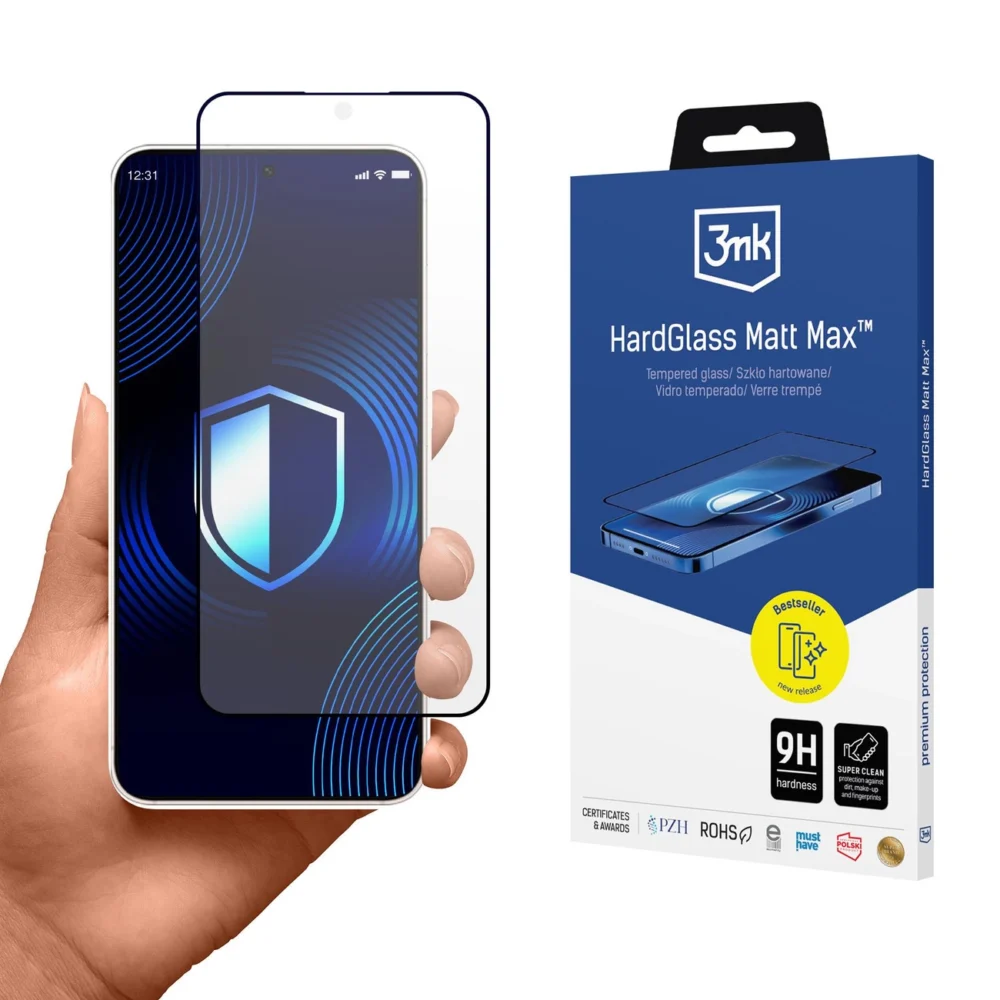 Matte tempered glass 3mk HardGlass Matt Max for Samsung Galaxy S25 Edgeeng