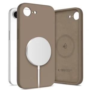Tech-Protect Liquid Silicone MagSafe iPhone 16e Case - Browneng