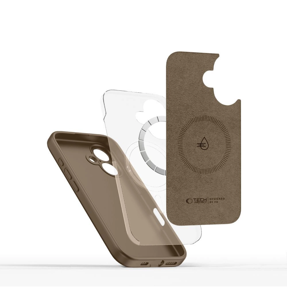 Tech-Protect Liquid Silicone MagSafe iPhone 16e Case - Browneng