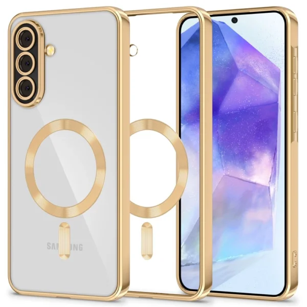 Tech-Protect MagFlex MagSafe Case for Samsung Galaxy A56 5G - Transparent Goldeng