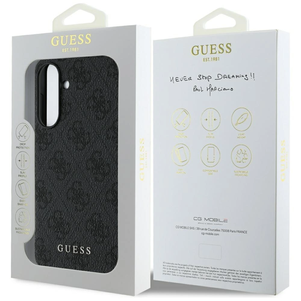 Guess 4G Charms Collection case for Samsung Galaxy A56 - blackeng