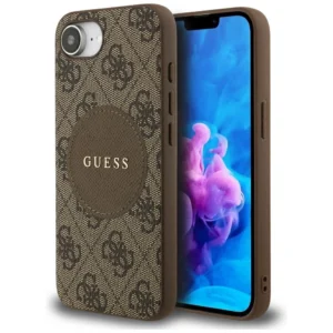 Guess 4G Circle Classic Logo MagSafe case for iPhone 16e - browneng