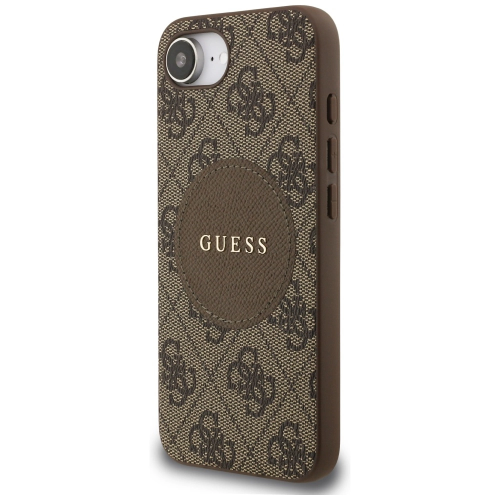 Guess 4G Circle Classic Logo MagSafe case for iPhone 16e - browneng