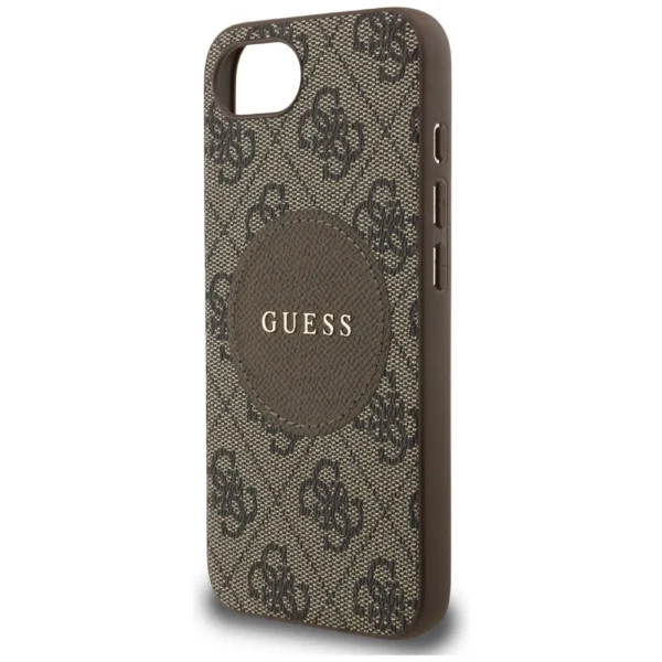 Guess 4G Circle Classic Logo MagSafe case for iPhone 16e - browneng