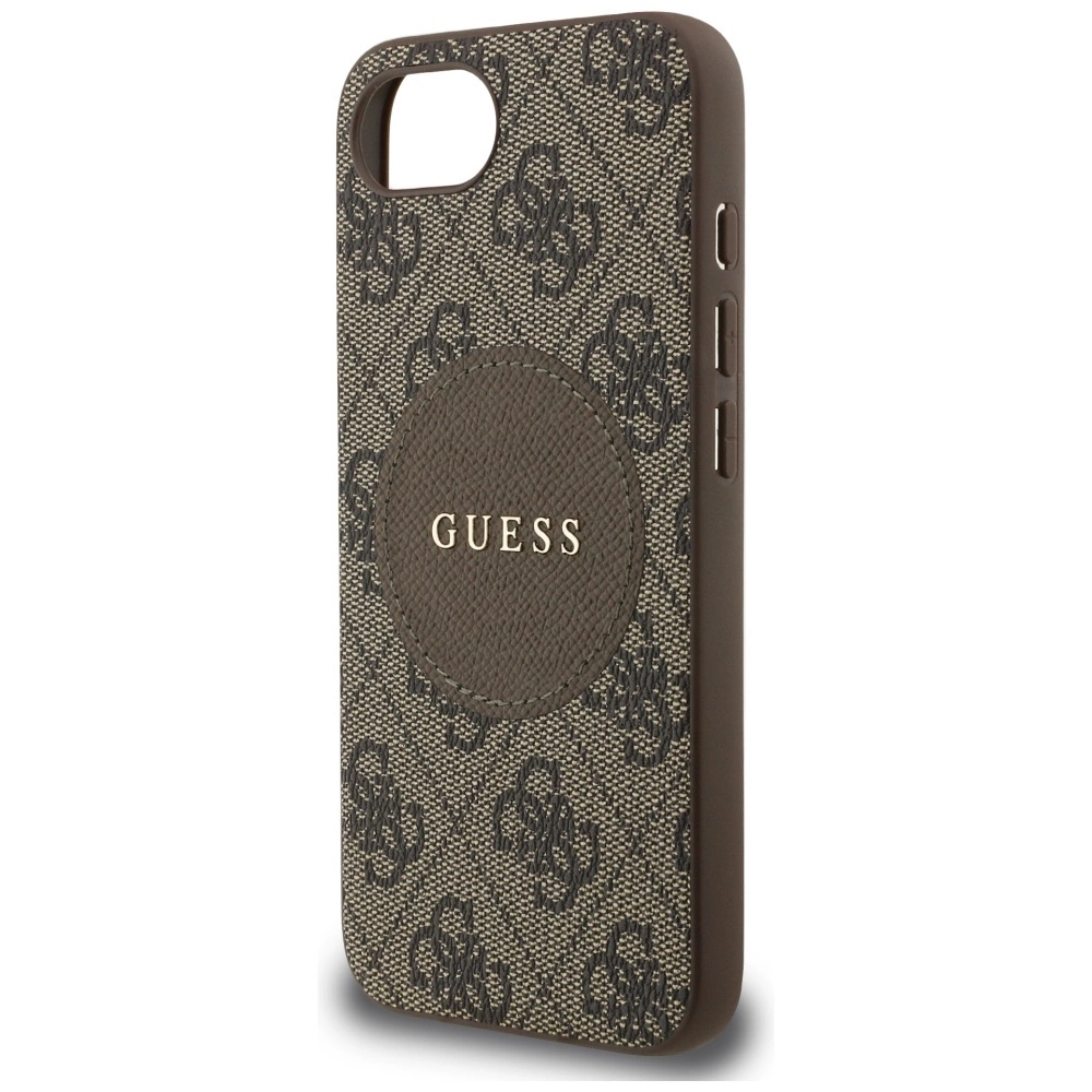 Guess 4G Circle Classic Logo MagSafe case for iPhone 16e - browneng