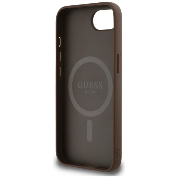Guess 4G Circle Classic Logo MagSafe case for iPhone 16e - browneng