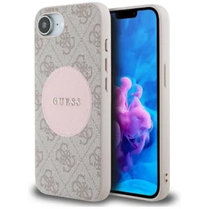 Guess 4G Circle Classic Logo MagSafe case for iPhone 16e - pinkeng