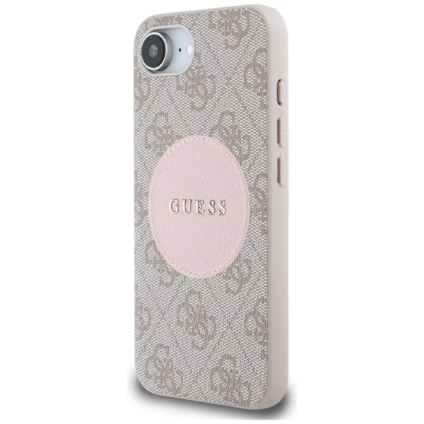 Guess 4G Circle Classic Logo MagSafe case for iPhone 16e - pinkeng
