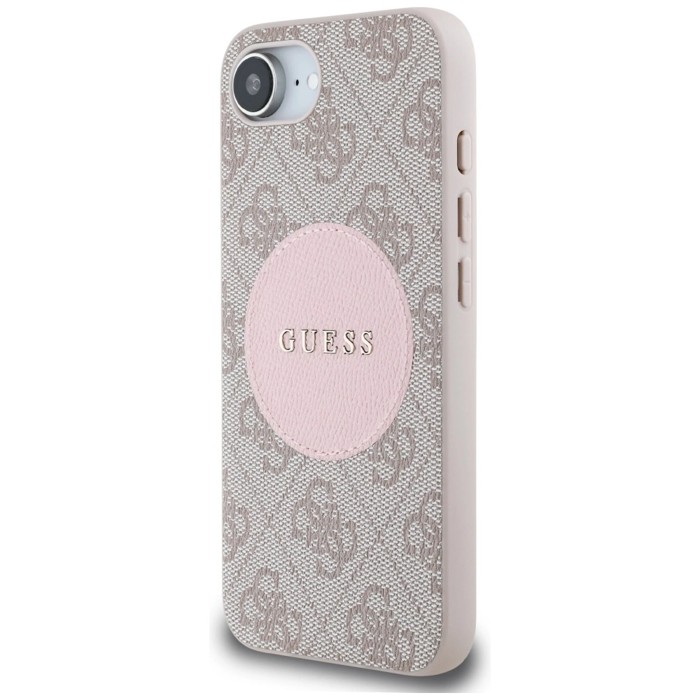 Guess 4G Circle Classic Logo MagSafe case for iPhone 16e - pinkeng