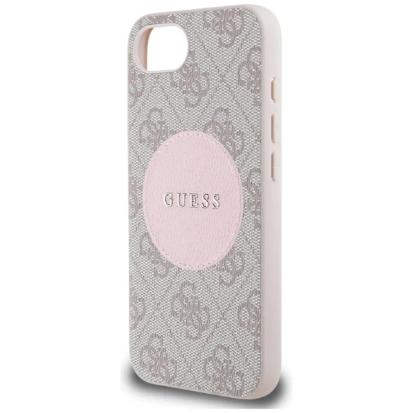 Guess 4G Circle Classic Logo MagSafe case for iPhone 16e - pinkeng