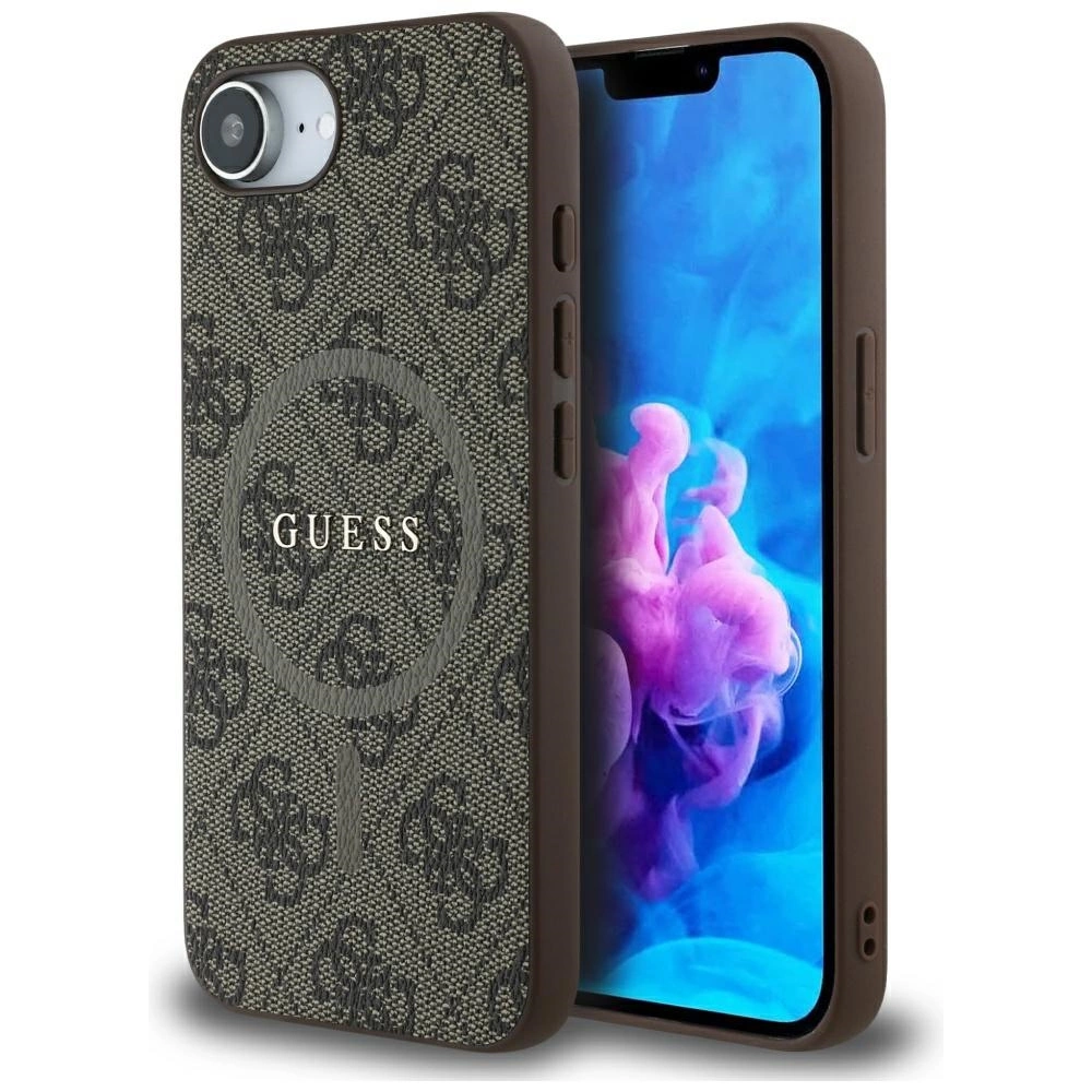 Guess 4G Ring Classic Logo MagSafe iPhone 16e Case - Browneng