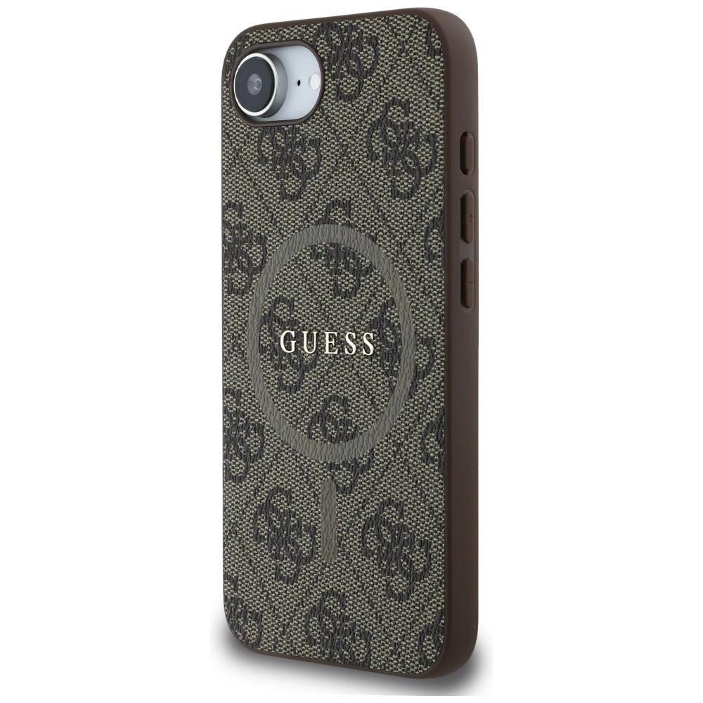 Guess 4G Ring Classic Logo MagSafe iPhone 16e Case - Browneng