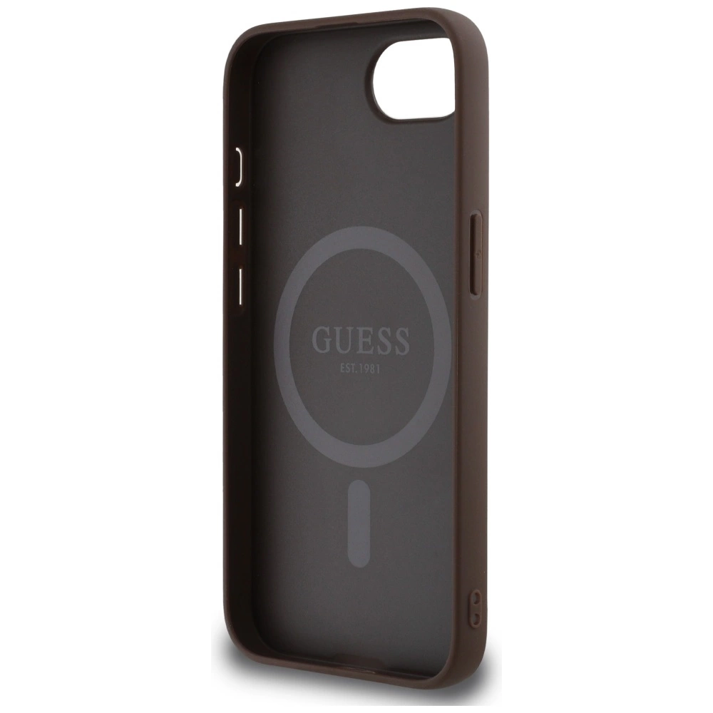 Guess 4G Ring Classic Logo MagSafe iPhone 16e Case - Browneng