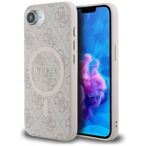 Guess 4G Ring Classic Logo MagSafe iPhone 16e Case - Pinkeng